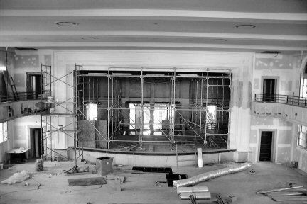 Auditorium stage during renovation