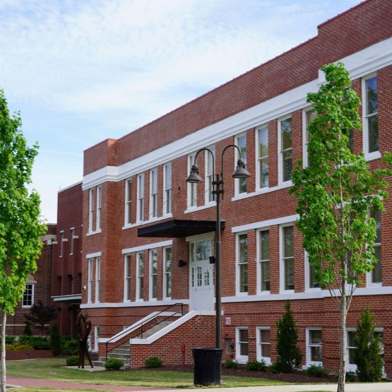 Exterior of the back side of Clayton Town Hall