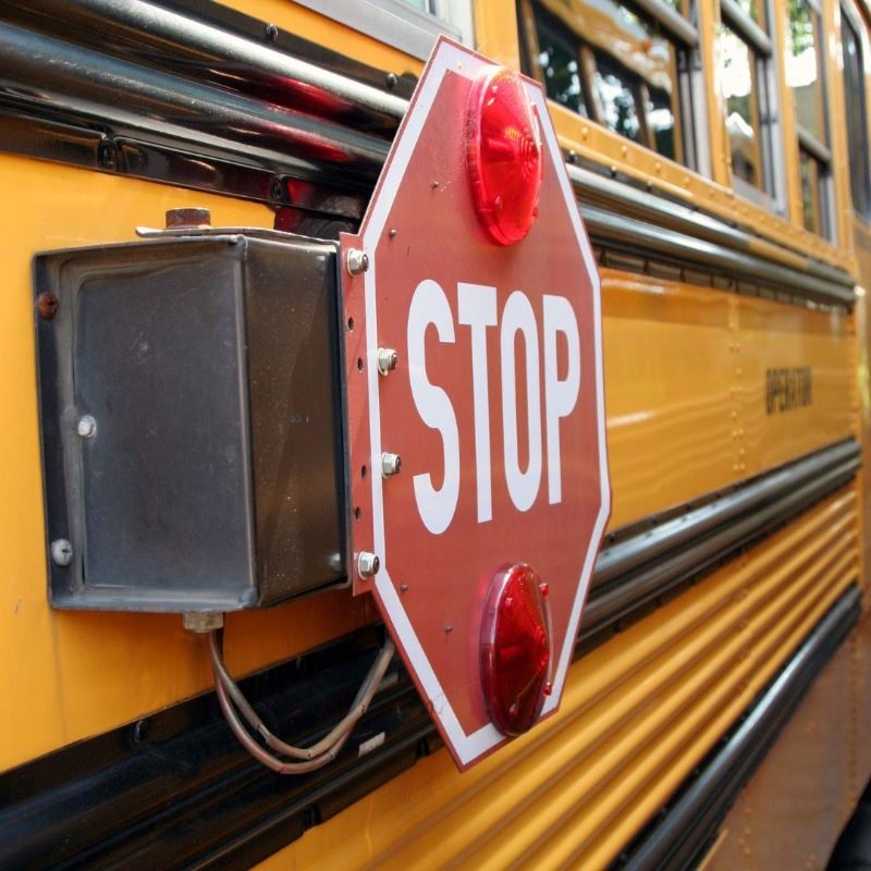 School bus with stop sign