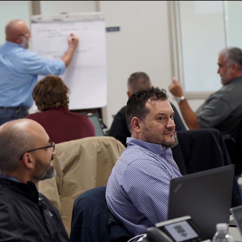 Town staff discuss as team how to handle Emergency Operations