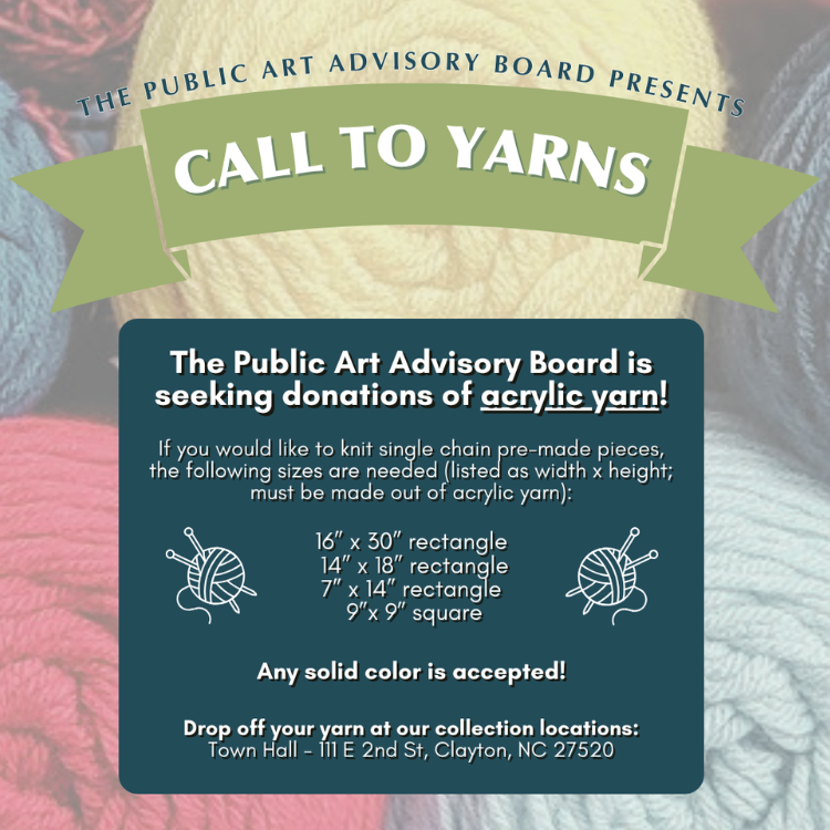 The Public Art Advisory Board Presents: Call to Yarns 