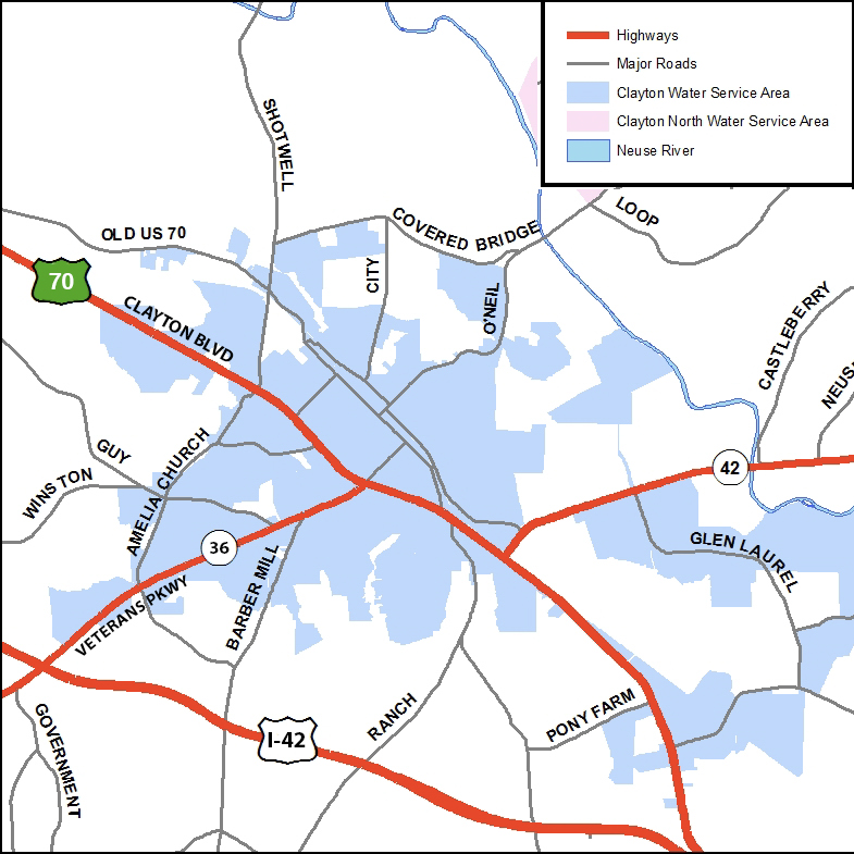 Chlorine Burnout map for the Town of Clayton