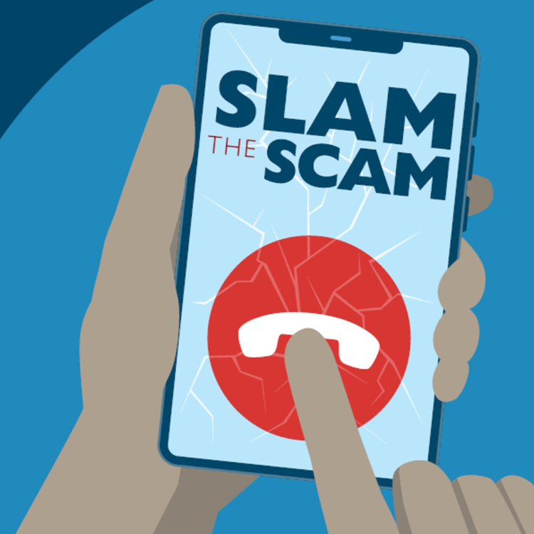 cartoon hand holding phone with 