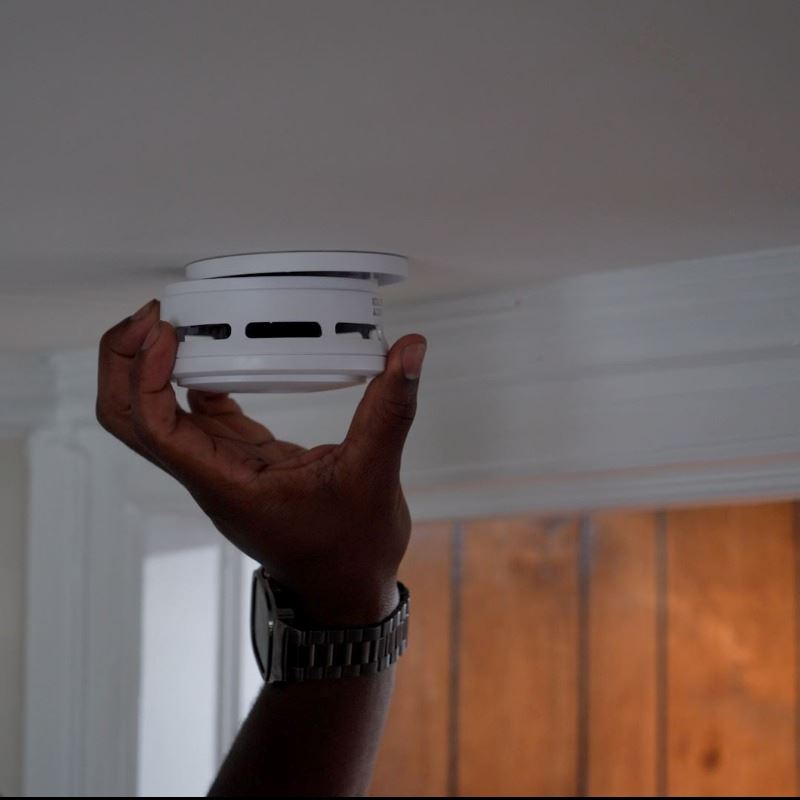 Clayton Fire Installs Smoke Alarm