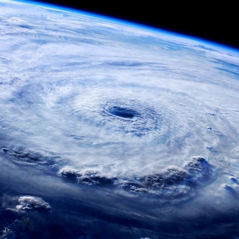 hurricane viewed from outer space